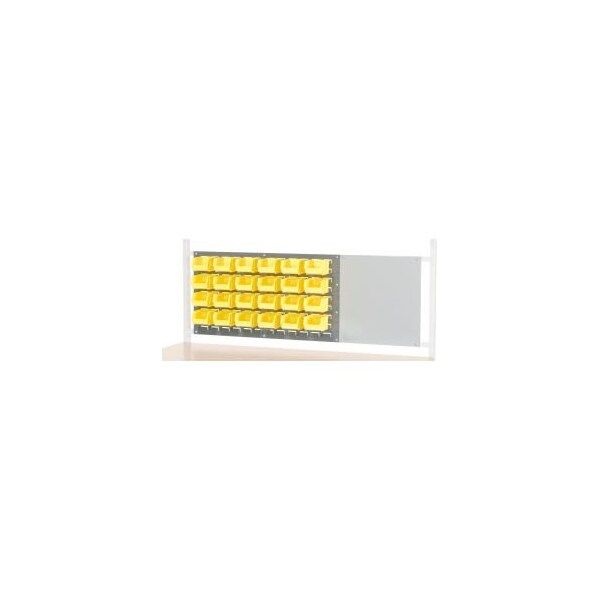 Global Equipment (1)36" Louver (1)18" Steel Panel Kit with 24 Yellow Bins For 60" Bench, GY 651444 - main